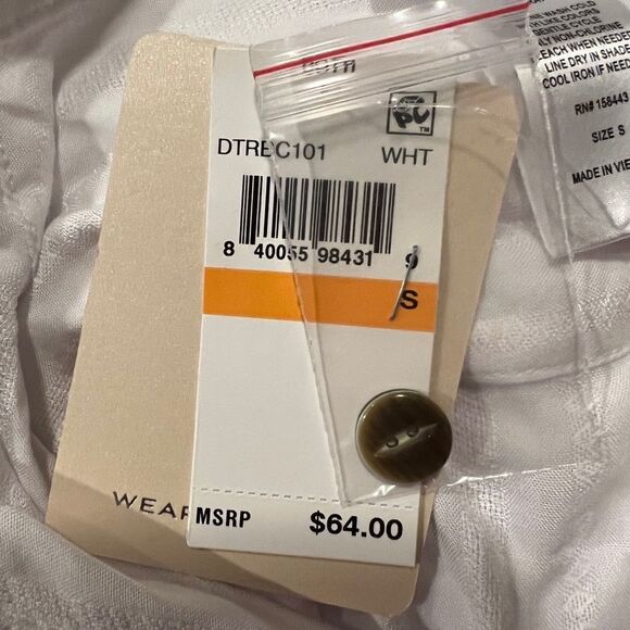 Dotti Royal Belize Shirtdress Swim Cover Up White Small NWT - Picture 6 of 7